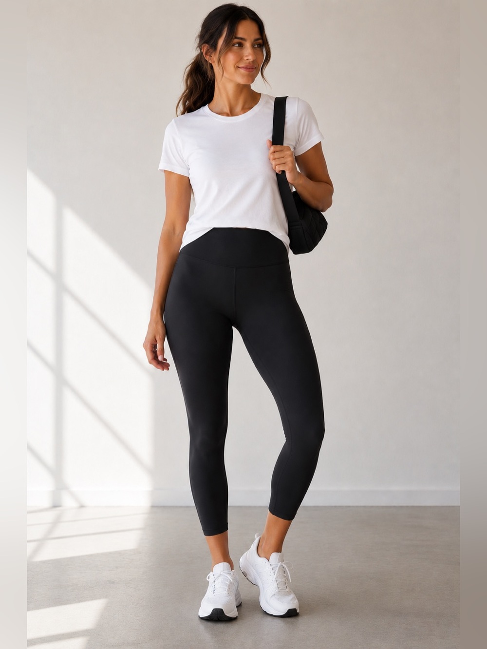 SPANX Essential Black High Waisted Leggings XL Smoothing Athleisure Lounge